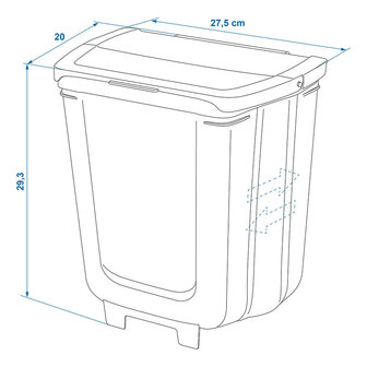 Opvouwbaar afvalbakje 8 ltr