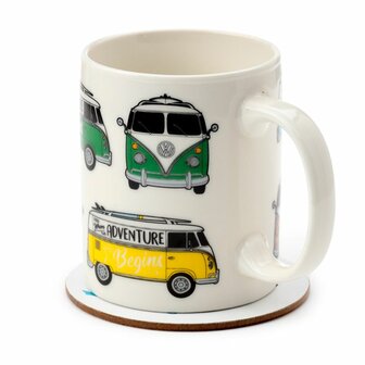 Volkswagen T1 Mok &amp; Onderzetter VW-busjes