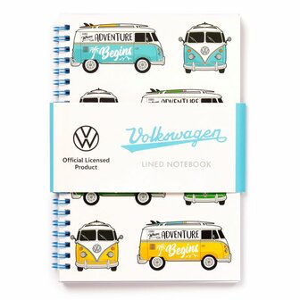 Notitieboekje / schrift Volkswagenbusje VW T1, A5 gelinieerd, spiraal gebonden