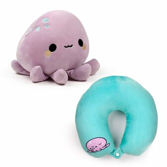 Swapseazzz Adoramals Ocean Octopus 2-in-1 Pluche Reiskussen