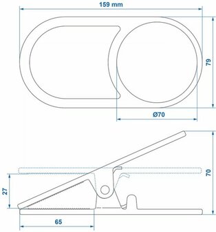 Bekerhouder clip knijper