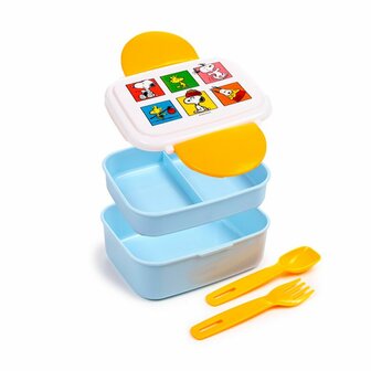 Lunchtrommel met bestek Snoopy