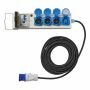 Tentunit 10 mtr 3x stopcontact + 2x usb + aardlekschakelaar 10A