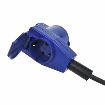 Verlengkabel CEE 10 mtr met haakse contrastekker + stopcontact 