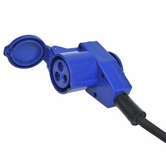 Verlengkabel CEE 10 mtr met haakse contrastekker + stopcontact 