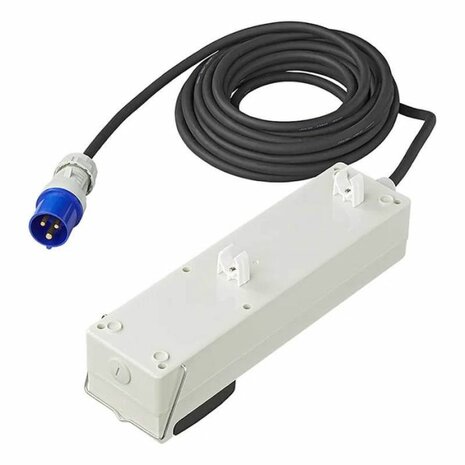 Tentunit 20 mtr 3x stopcontact + 2x usb + aardlekschakelaar 10A