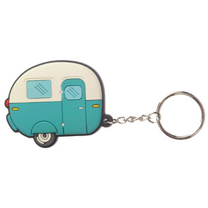 Sleutelhanger caravan blauw