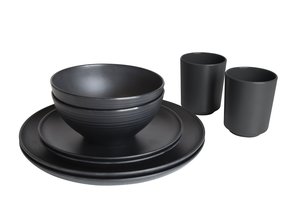 Bo-camp Campingservies Industrial 16-delig, zwart