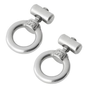 Tentrail stoppers met oog, RVS, 2 stuks, 8 mm. 