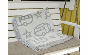 Deken caravans grijs/wit Pufz